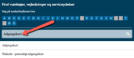 Indtast et ord eller dele af et ord i søgefeltet